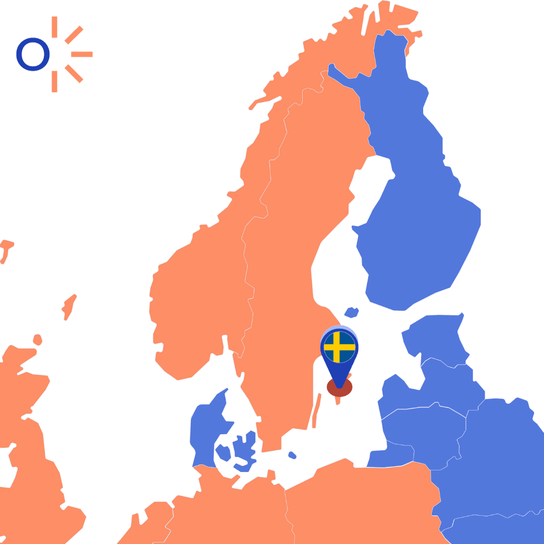 sverigekarta med platsnål på gotlands län